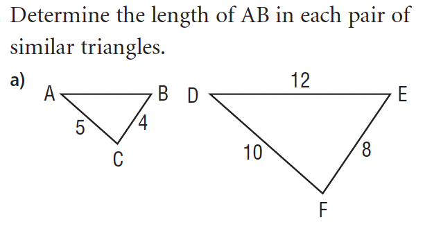 Image of two triangles for question 1